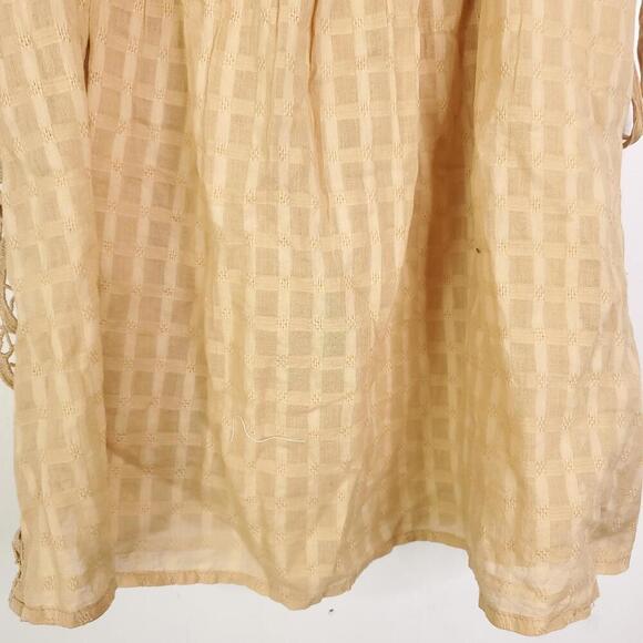 American Eagle Top Womens Small Tank Side Ties Oversized Windowpane Flowy - Picture 3 of 10